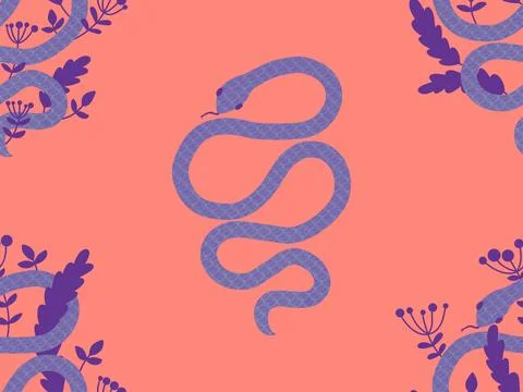 Cartoon animals seamless snake pattern for wrapping and kids new 2025 year 스톡 일러스트