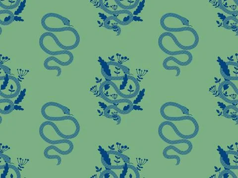 Cartoon animals seamless snake pattern for wrapping and kids new 2025 year 스톡 일러스트