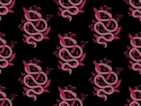 Cartoon animals seamless snake pattern for wrapping and kids new 2025 year Stockillustratie