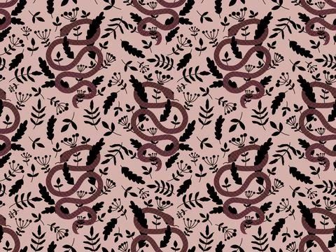 Cartoon animals seamless snake pattern for wrapping and kids new 2025 year 스톡 일러스트