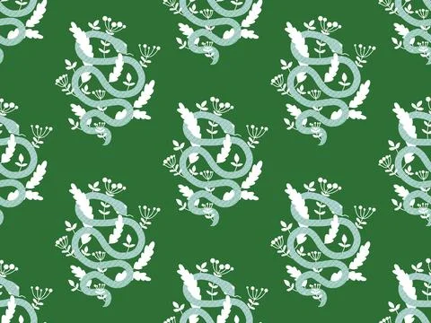 Cartoon animals seamless snake pattern for wrapping and kids new 2025 year イラスト素材