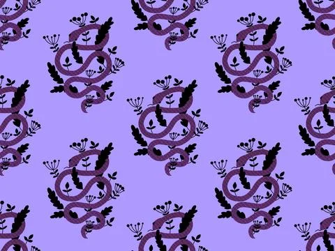 Cartoon animals seamless snake pattern for wrapping and kids new 2025 year 스톡 일러스트