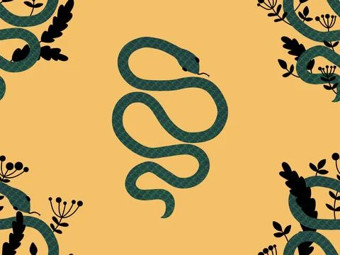 Cartoon animals seamless snake pattern for wrapping and kids new 2025 year 스톡 일러스트