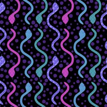 Cartoon animals seamless snake pattern for wrapping and kids new 2025 year 库存插图