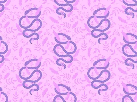 Cartoon animals seamless snake pattern for wrapping and kids new 2025 year 스톡 일러스트