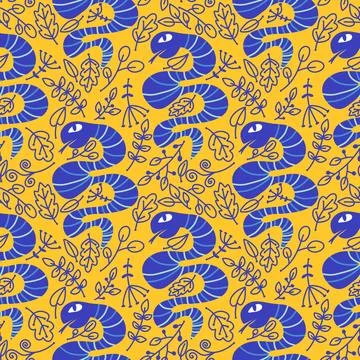 Cartoon animals seamless snake pattern for wrapping and kids new 2025 year 库存插图