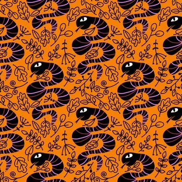 Cartoon animals seamless snake pattern for wrapping and kids new 2025 year 스톡 일러스트