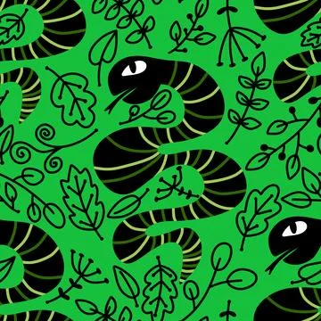 Cartoon animals seamless snake pattern for wrapping and kids new 2025 year 스톡 일러스트