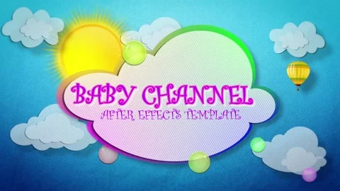Cartoon animated child intro "Baby Channel". Logo reveal After Effects template. Stock After Effects