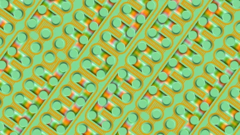 Cartoon animated chip, with current flowing. 3d rendering digital animation 4K Stock Footage 233968368