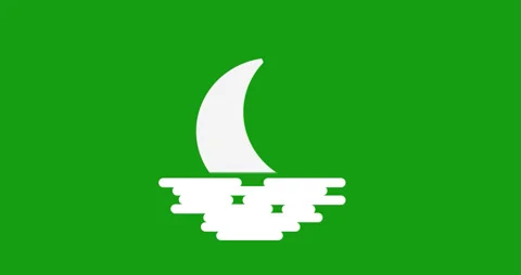Cartoon animated moonlight and reflection isolated green Stock Footage 325858301