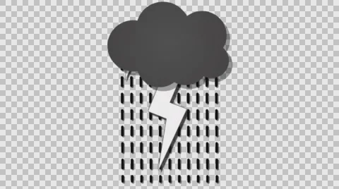 Cartoon animated thundercloud loop with alpha channel Stock Footage 65781497
