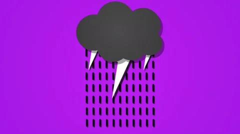 Cartoon animated thundercloud loop purple Stock Footage 65781282