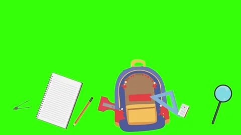 Cartoon animation of back to school obje... | Stock Video | Pond5