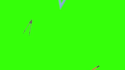 Cartoon animation of back to school object elements on green screen Stock Footage 314280241
