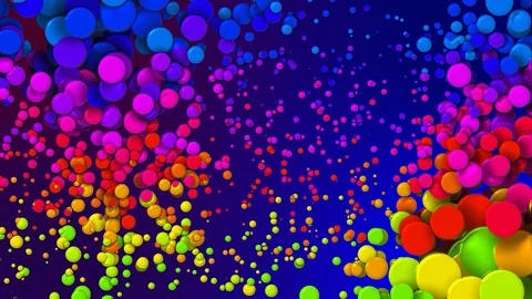 Cartoon animation of beautiful multi-colored circles like paint bubbles or dye Stock Footage 130039125