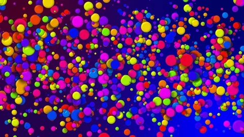 Cartoon animation of beautiful multi-colored circles like paint bubbles or dye Stock Footage 130039128
