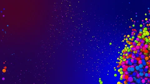 Cartoon animation of beautiful multi-colored circles like paint bubbles or dye Stock Footage 130039205