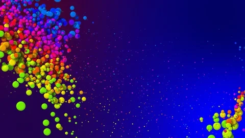 Cartoon animation of beautiful multi-colored circles like paint bubbles or dye Stock Footage 130039299