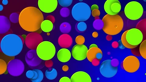 Cartoon animation of beautiful multi-colored circles like paint bubbles or dye Stock Footage 133217212