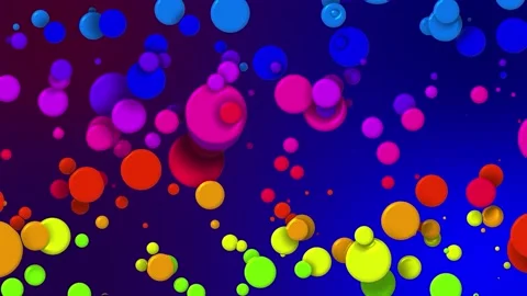 Cartoon animation of beautiful multi-colored circles like paint bubbles or dye Stock Footage 133217393