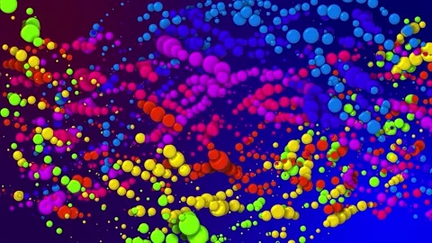 Cartoon animation of beautiful multi-colored circles like paint bubbles or dye Stock Footage 133217467