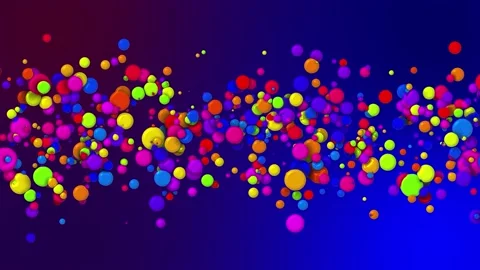 Cartoon animation of beautiful multi-colored circles like paint bubbles or dye Stock Footage 133217524