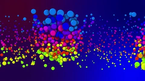 Cartoon animation of beautiful multi-colored circles like paint bubbles or dye Stock Footage 133217607