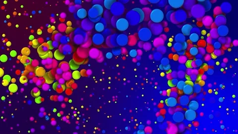 Cartoon animation of beautiful multi-colored circles like paint bubbles or dye Stock Footage 133217668