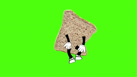 Cartoon animation - happy slice of brown bread jogging. 스톡 동영상 233595628