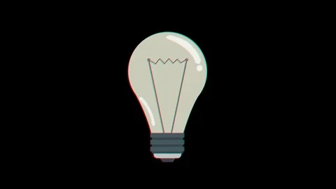 Cartoon animation of light bulb icon glitch loop. Creative Idea Concept Stock Footage 105601867