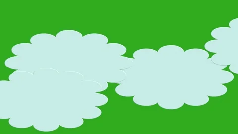 Cartoon animation of moving clouds on a green background Stock Footage 306282240