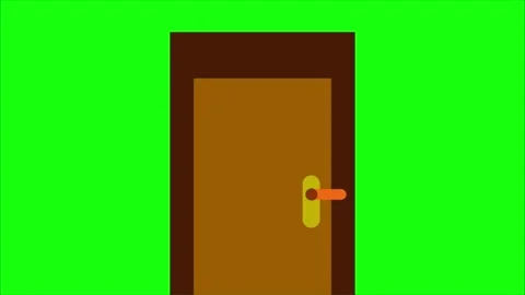 Door Opening Closing  3D Animated Clipart for PowerPoint 