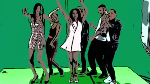 Cartoon Animation of People Dancing. Stock Footage 154559930