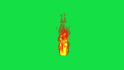 Cartoon Anime Fire Flame Loop Animation Motion Graphic Isolated On Green Screen Stock Footage 303387986