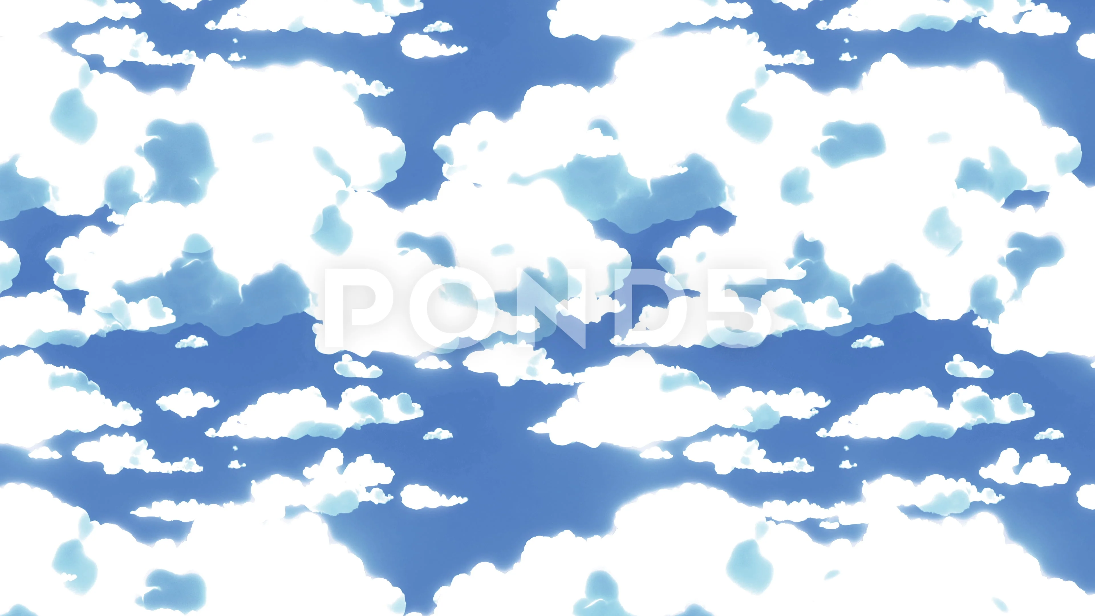 Blue Sky White Clouds Clear Sunny Day Landscape Vector Sky In Anime Style  Stock Illustration - Download Image Now - iStock