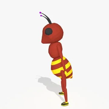 Cartoon ant low poly style Illustrazione stock