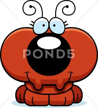 Cartoon ant smiling: Vector Graphic Illustration #39007673