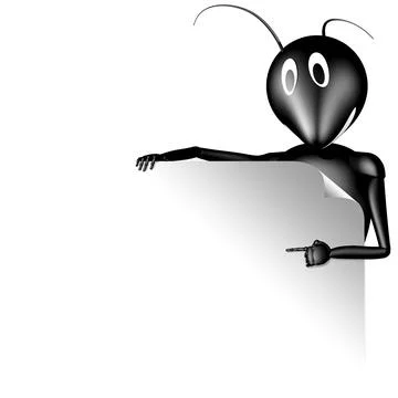 Cartoon ant with text space  fun communication Ilustración de archivo