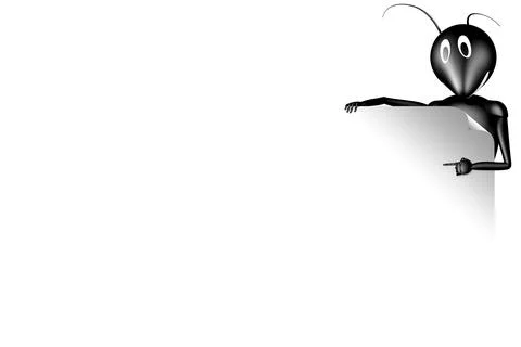 Cartoon ant with text space  fun communication Stock Illustration