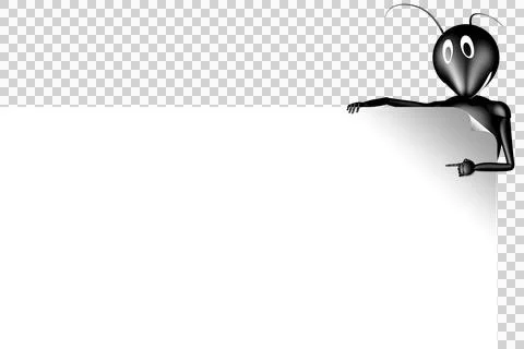 Cartoon ant with text space  fun communication Stock Illustration