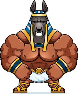 Cartoon Anubis Smiling Stock Illustration
