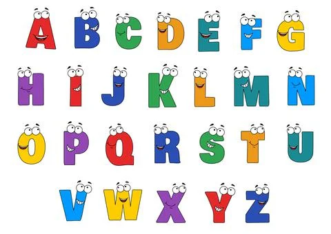 Cartoon aphabet vector Stock Illustration