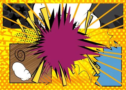 Cartoon Apple, comic book Fruit. Retro vector comics pop art design. イラスト素材