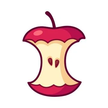 Cartoon apple core Illustrazione stock