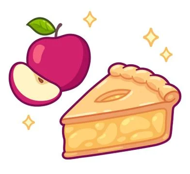 Cartoon apple pie Stock Illustration