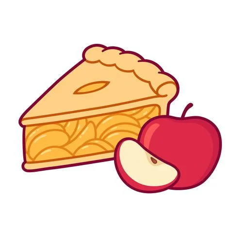 Cartoon apple pie Stock Illustration