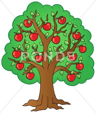 Cartoon apple tree Stock Illustration