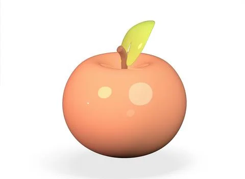 Cartoon apple on a white background 3D rendering Stockillustratie