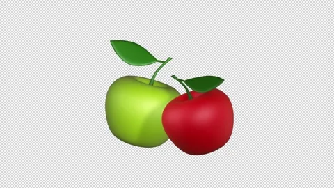 Cartoon apples icon on alpha Stock Footage 306856008